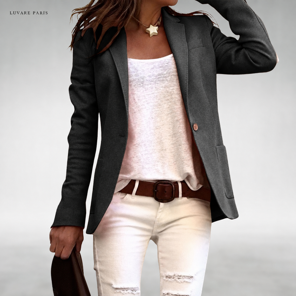 Blazer con Bottone e Tasche