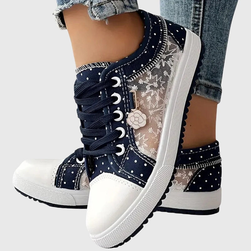 Sneakers con Fiori e Strass