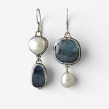 Orecchini vintage in pietra naturale blu
