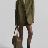 Sofia | Blazer Oversize in Suede Verde Militare