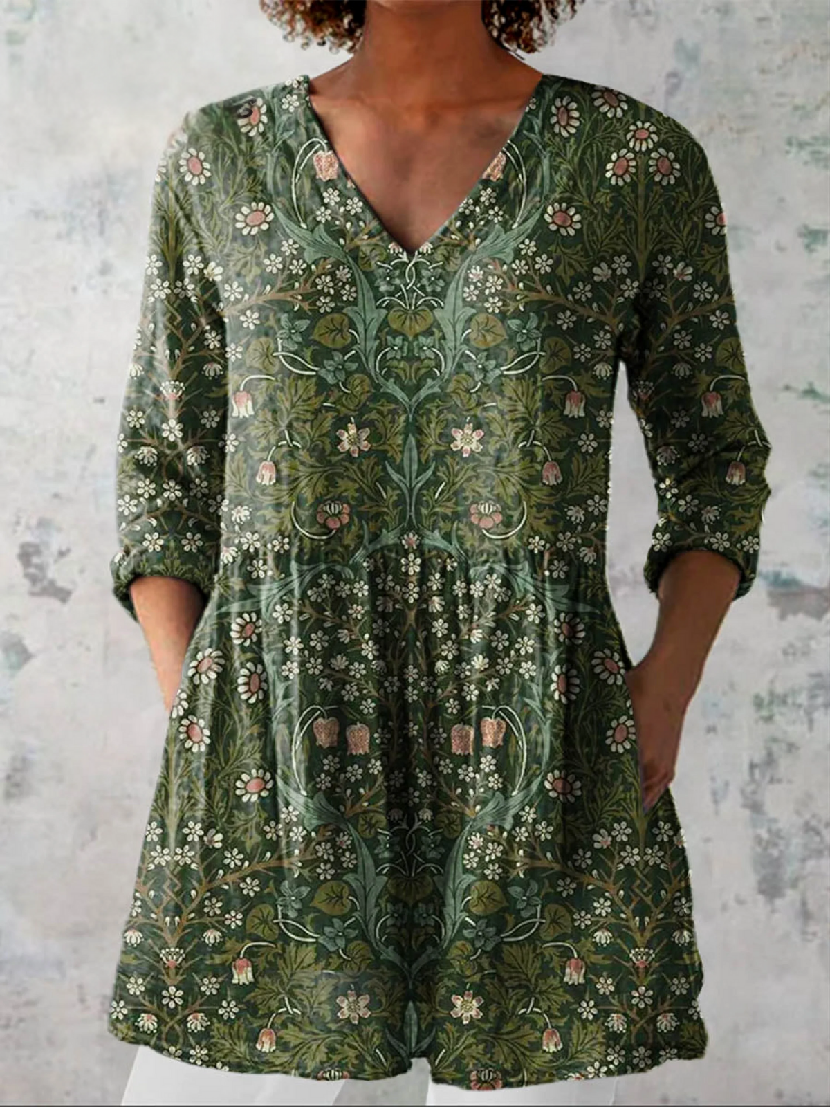 Blusa lunga a V