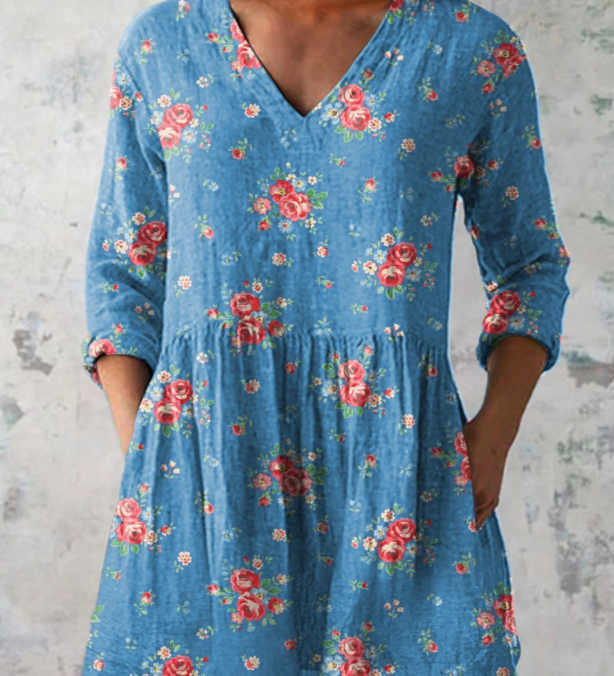 Blusa lunga a V
