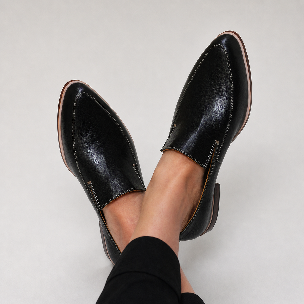 Mocassini in Patchwork Nero