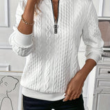 Alessia | Maglione con Zip in Maglia Cable per Donne