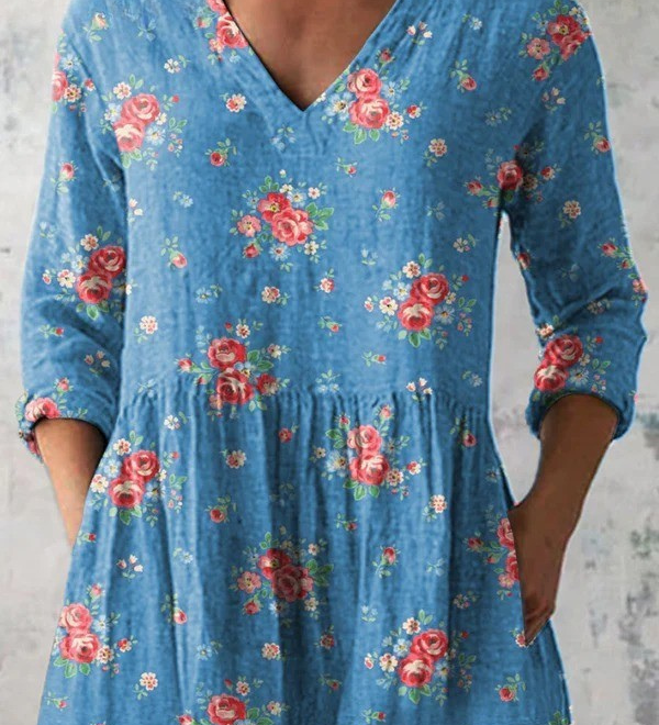 Blusa lunga a V