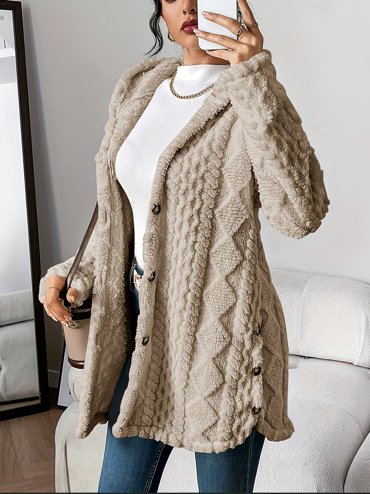 ANGELA™ | CARDIGAN CON CAPPUCCIO