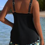 Laluna® | Tankini a righe con shorts da spiaggia