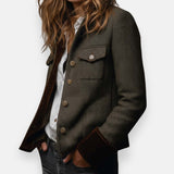 Darinka™ | Giacca elegante in tweed con dettagli in velluto