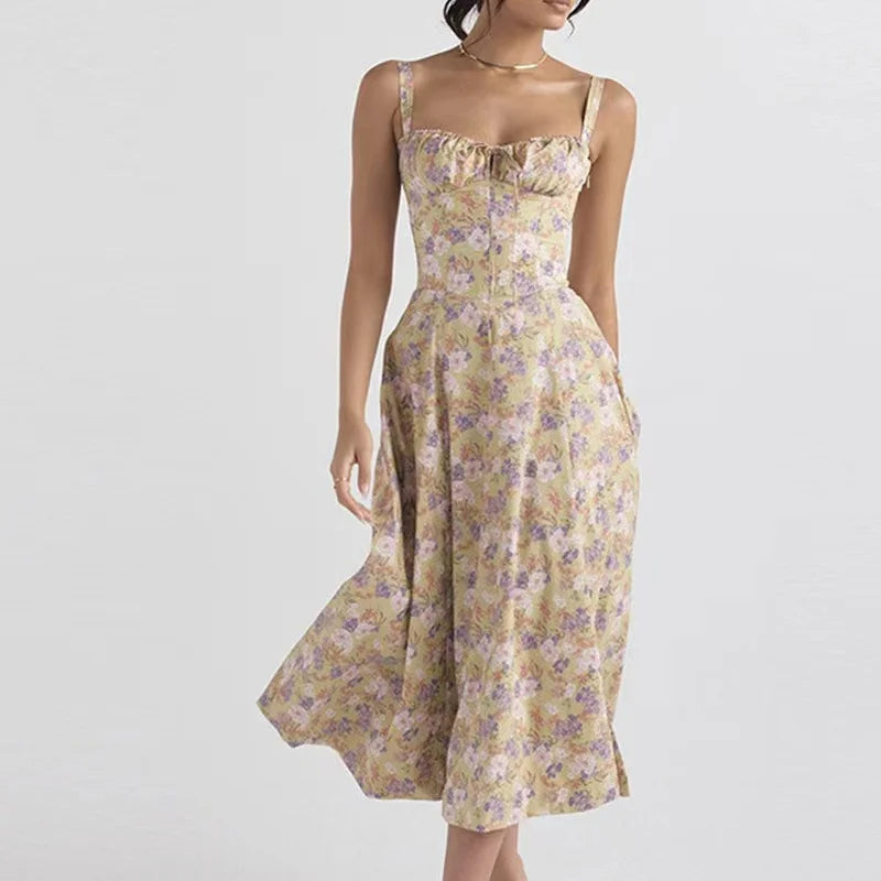 Odette - Abito estivo con gonna a tubino boho da donna