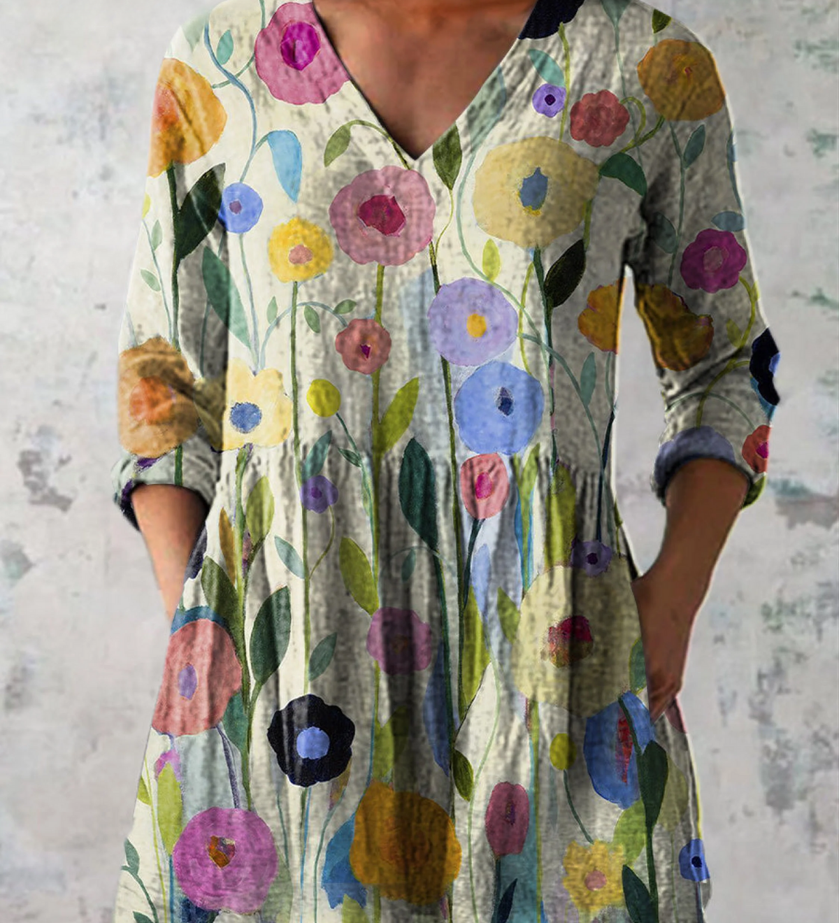 Blusa lunga a V