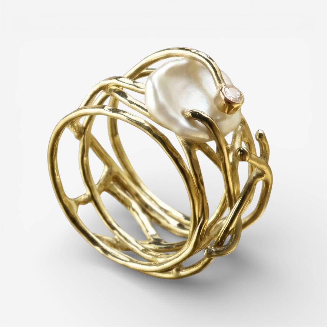 Samira - Anello in Oro e Perle