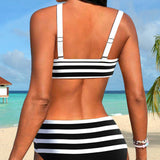 Laluna® | Bikini a righe a vita alta