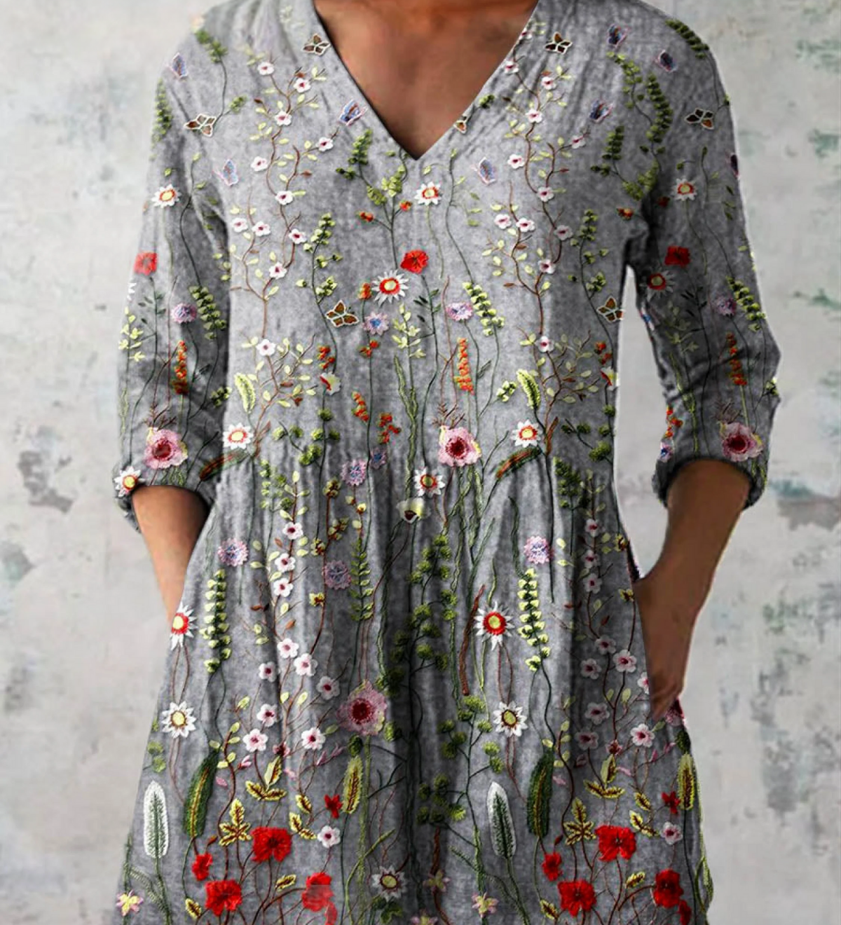 Blusa lunga a V