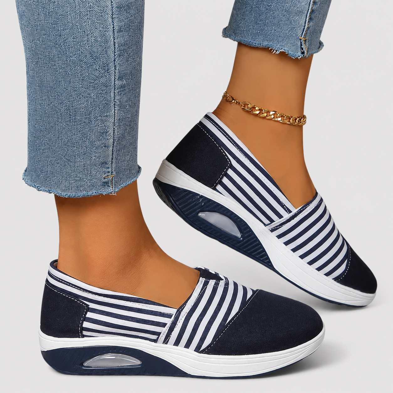 Scarpe Slip-On a Righe