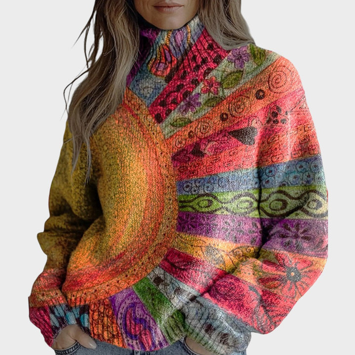 Aurora | Maglione a Collo Alto in Maglia d'Autore