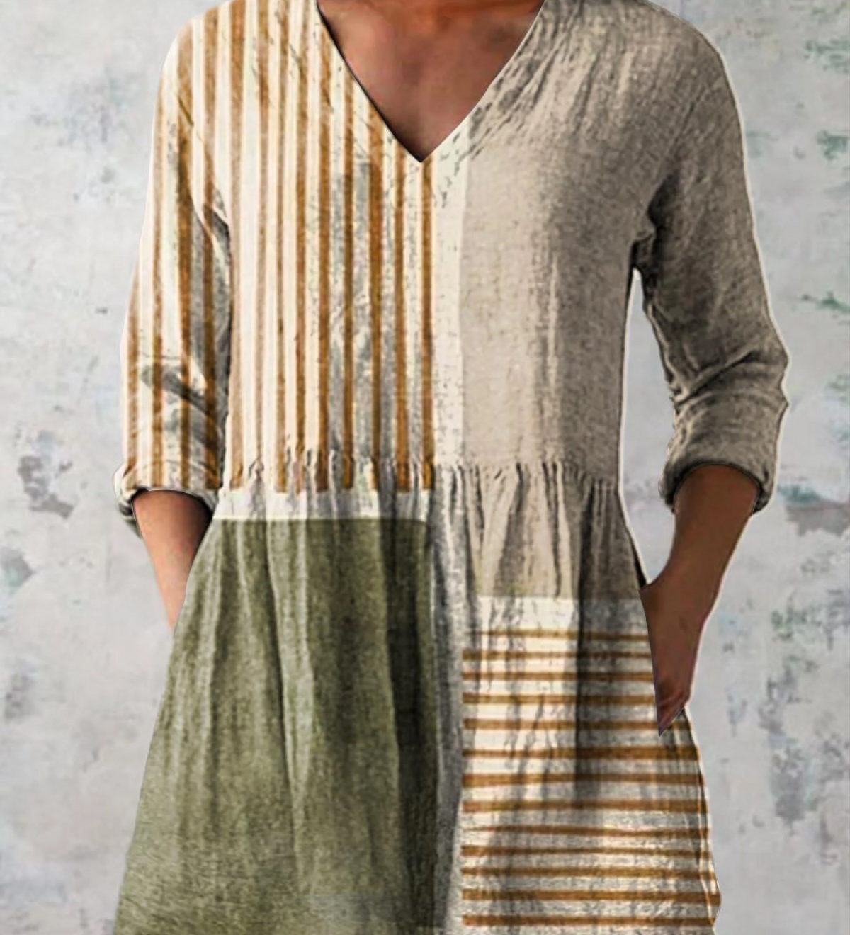 Blusa lunga a V