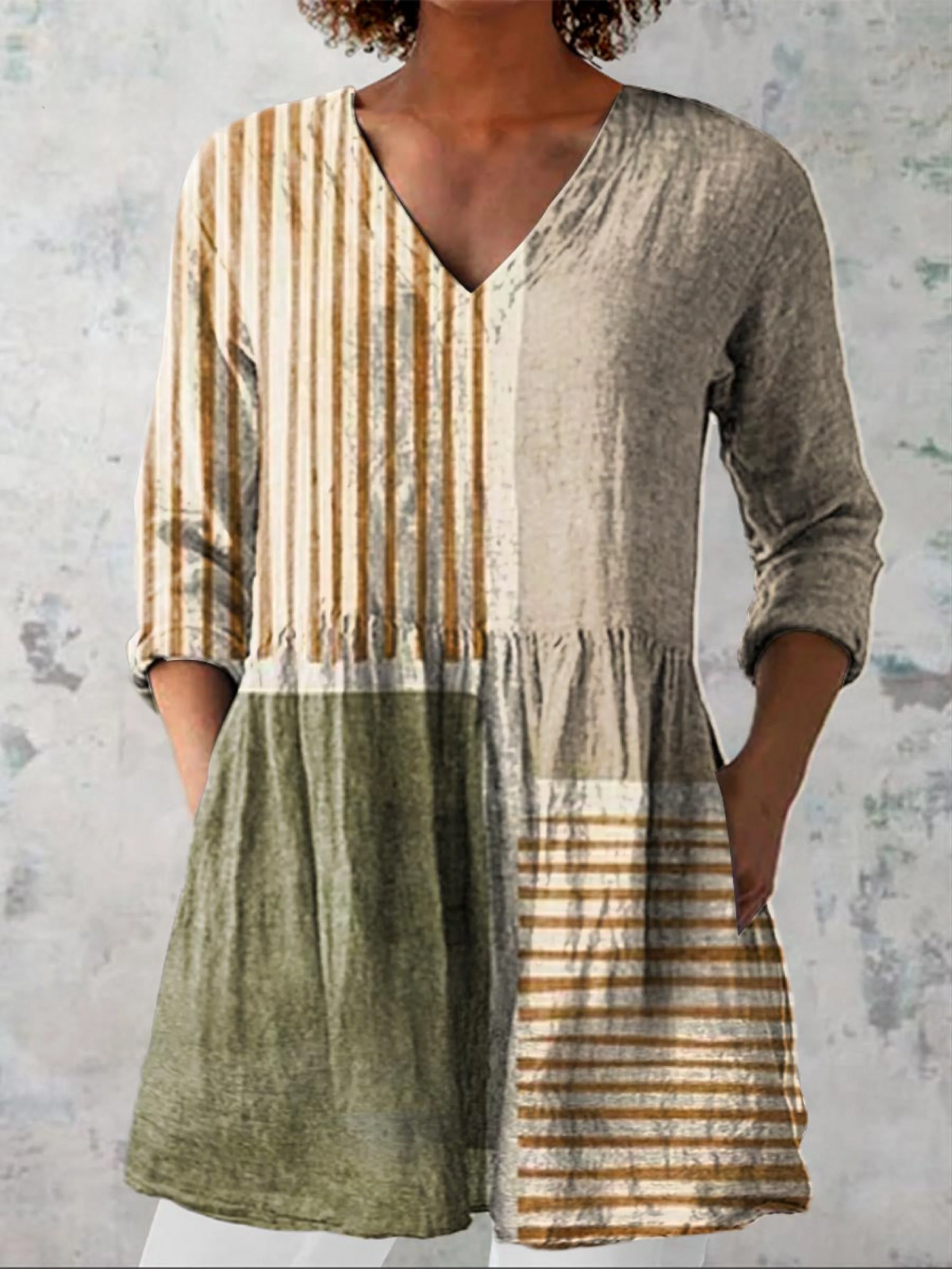Blusa lunga a V