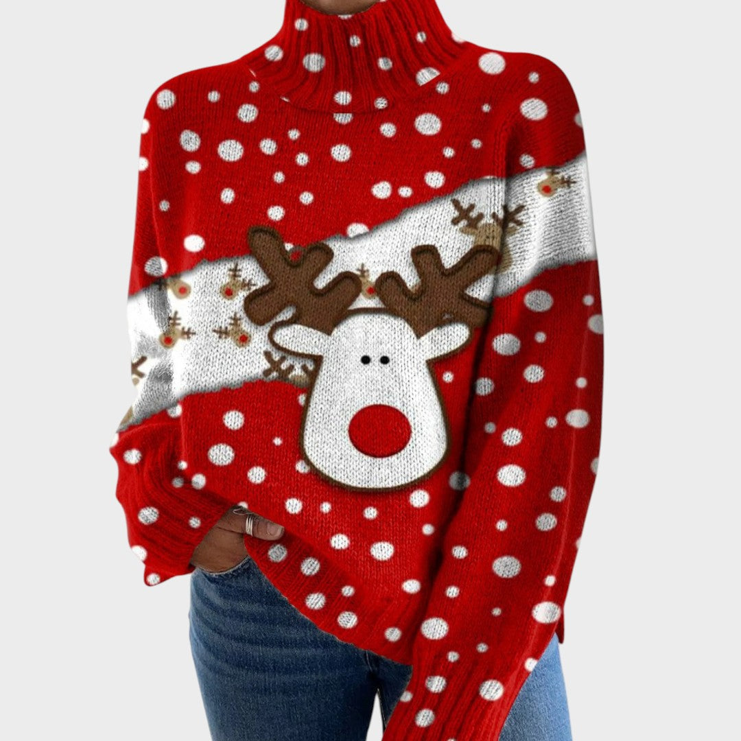 Maglione a Collo Alto in Maglia d'Autore