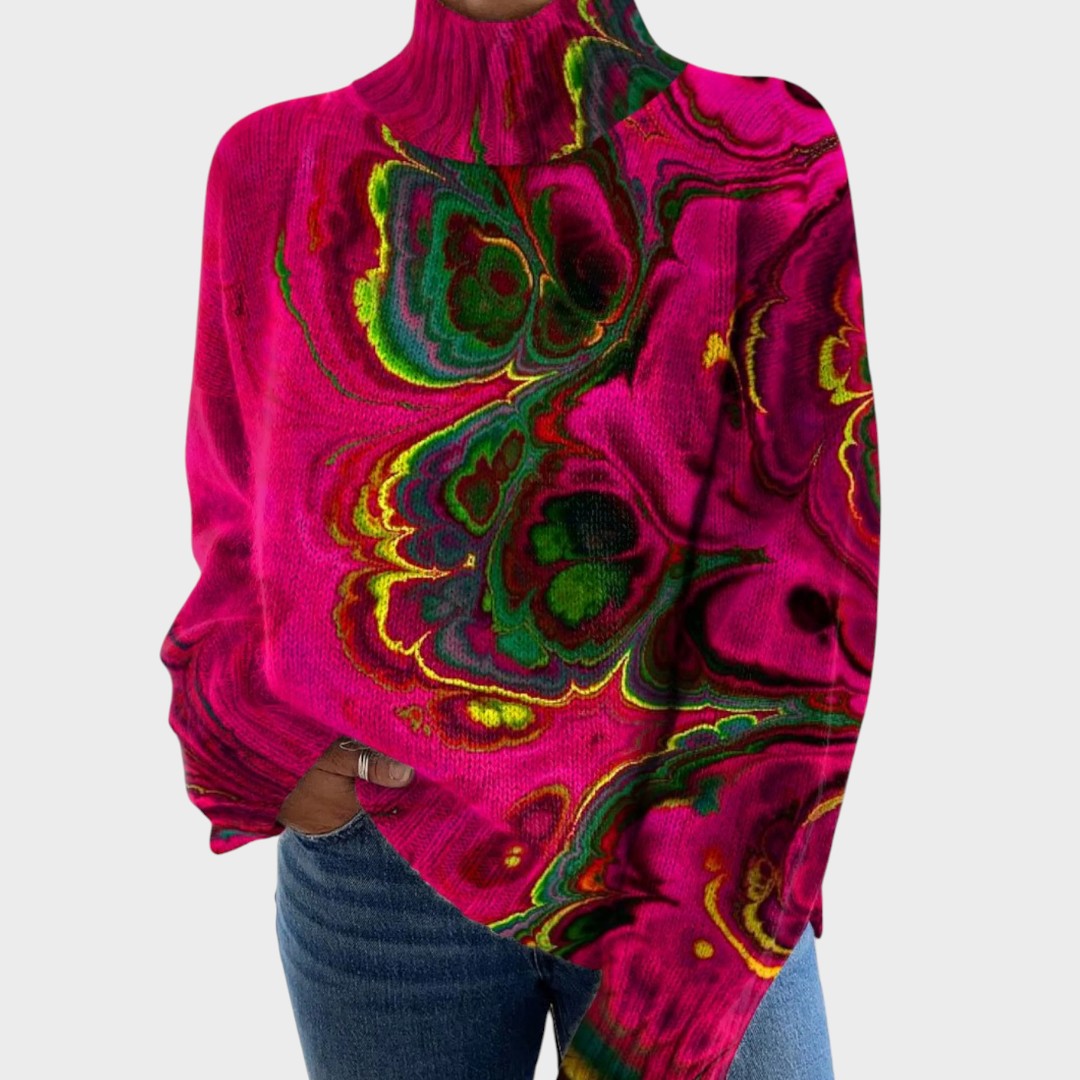 Maglione a Collo Alto in Maglia d'Autore