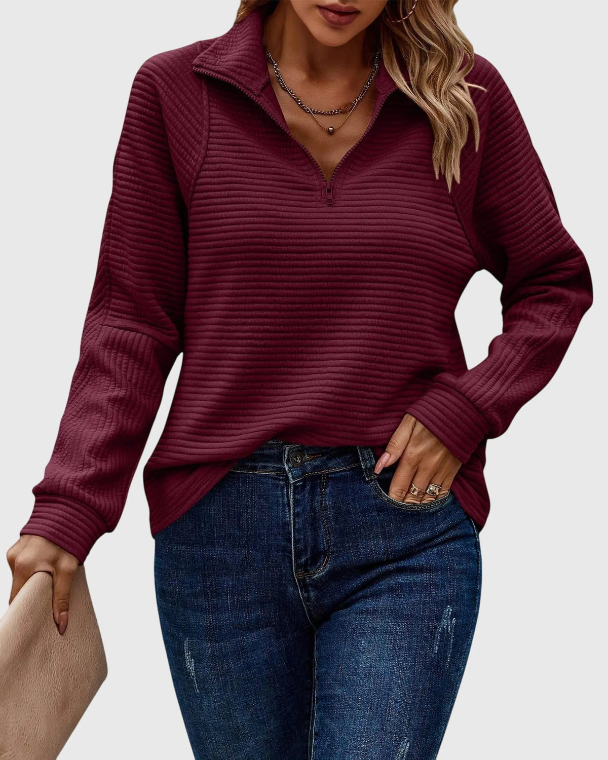 Christine | Maglione elegante a mezza zip