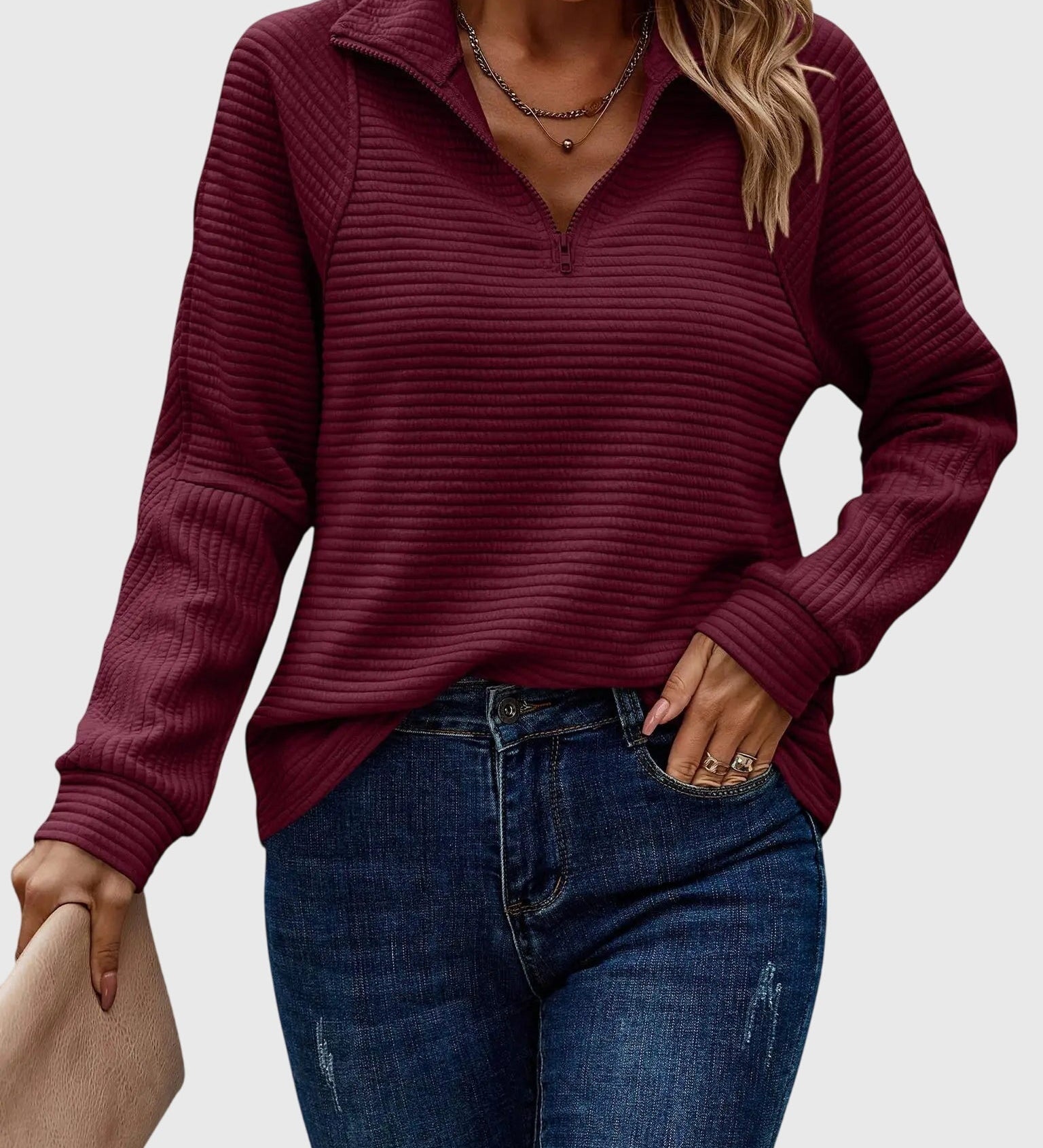 Christine | Maglione elegante con zip a metà