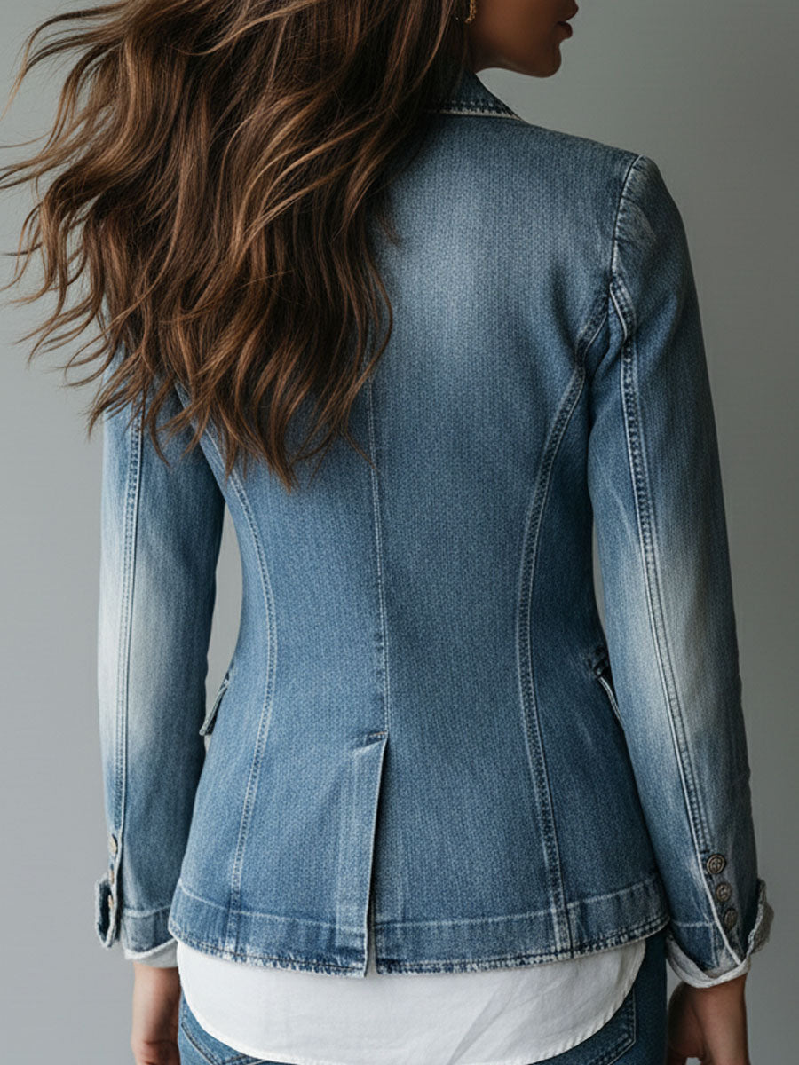 Blazer in denim lavato dal taglio morbido