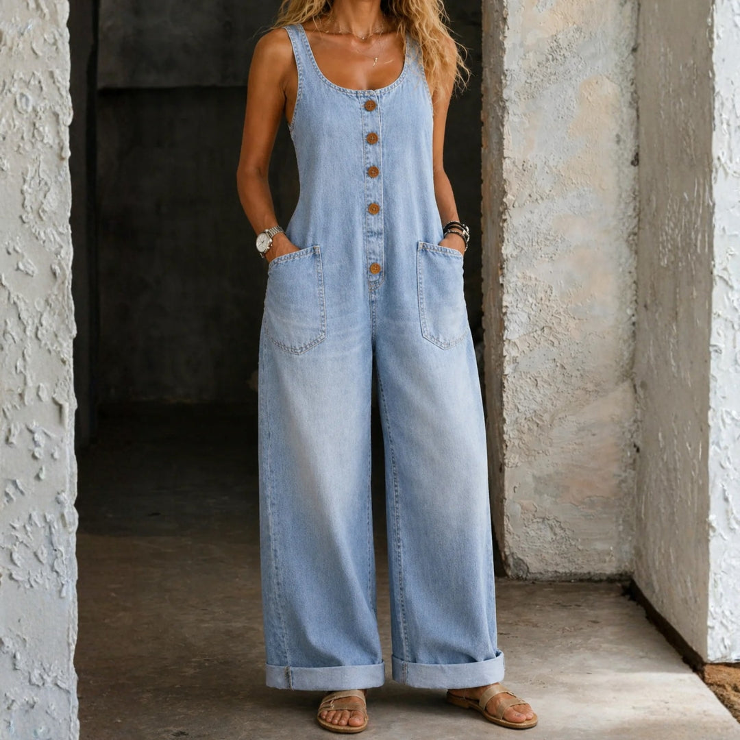 Tuta in Cotone con Lavaggio Vintage