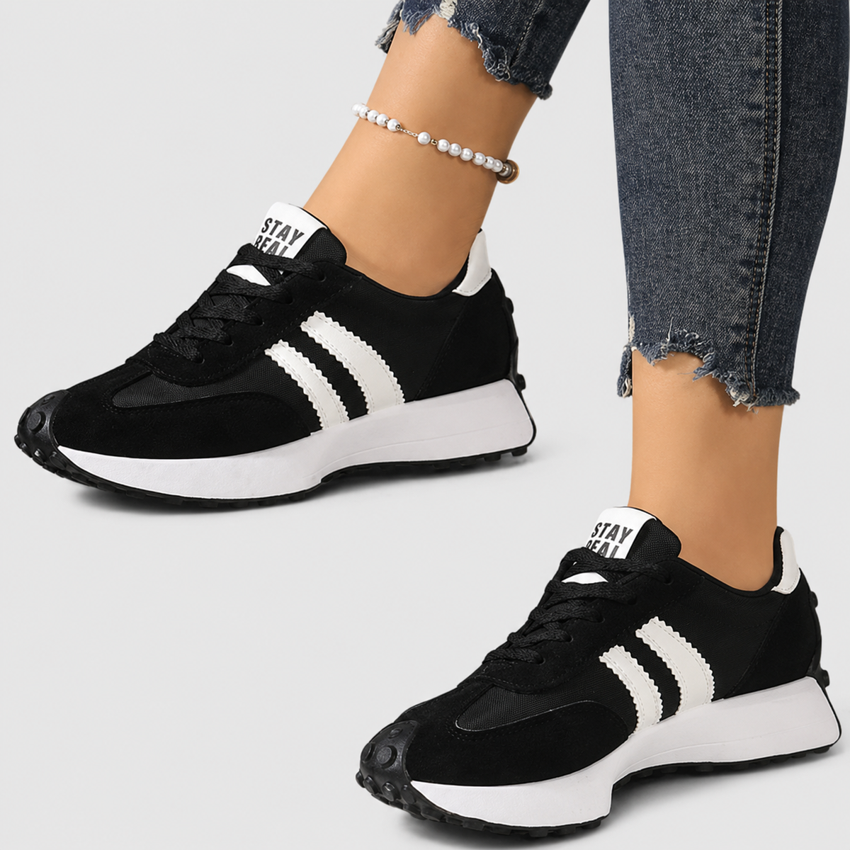 Sneakers con Bande Laterali