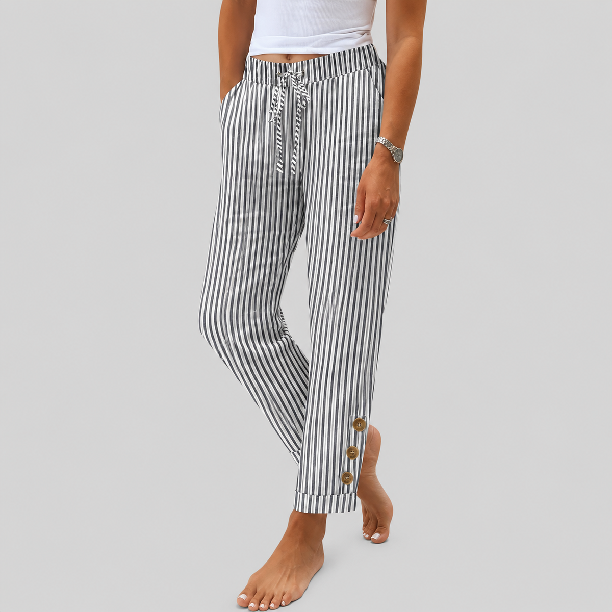 Pantaloni a Righe Casual