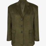 Sofia | Blazer Oversize in Suede Verde Militare