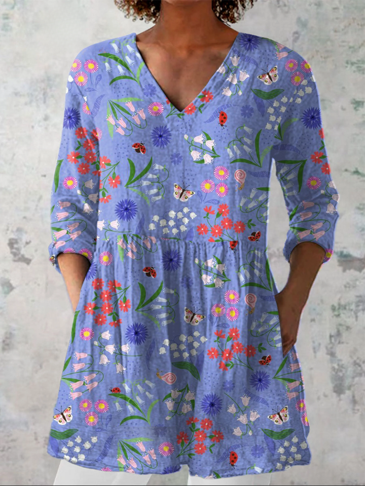 Luna | Blusa lunga con scollo a V