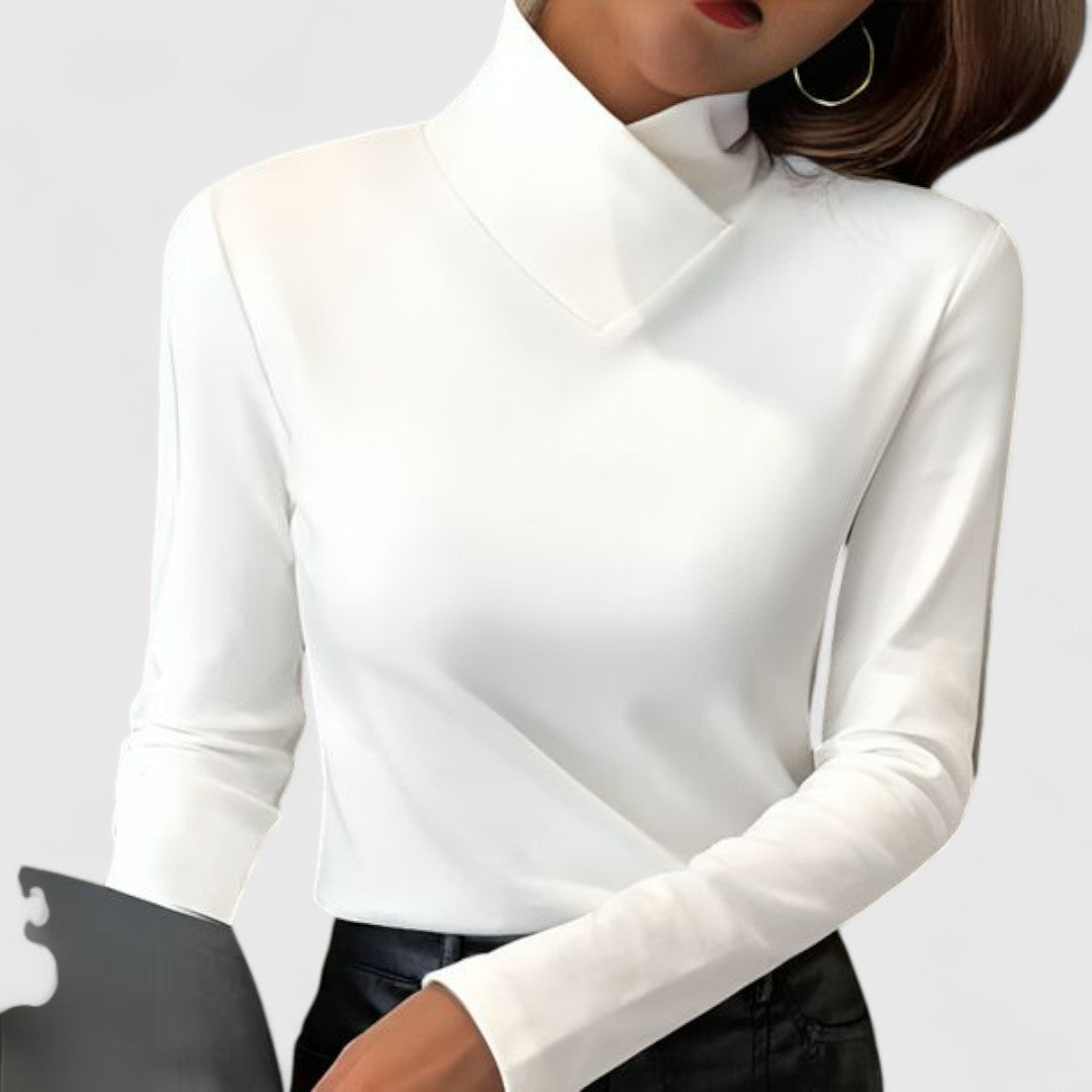 Clémence | Chiaro | Elegante Maglione a Collo Alto