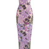 Kelly - Abito viola con paillettes ricamate