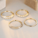 Anelli Impilabili in Zirconia Dorata 14k