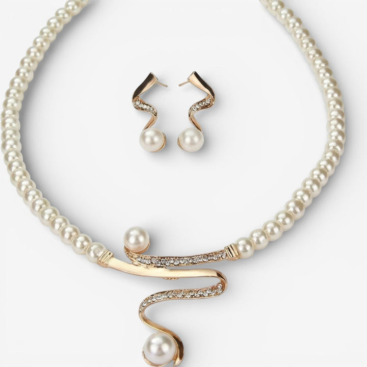 Collana di Perle Naturali + Set di Orecchini