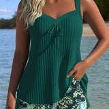 Laluna® | Tankini a righe con shorts da spiaggia
