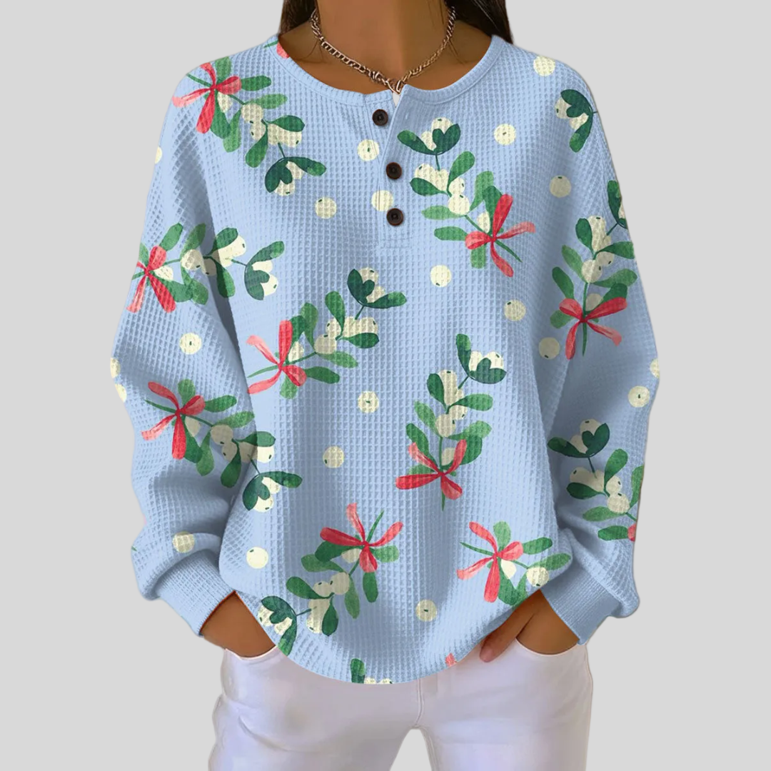 Maglione Azzurro con Vischio