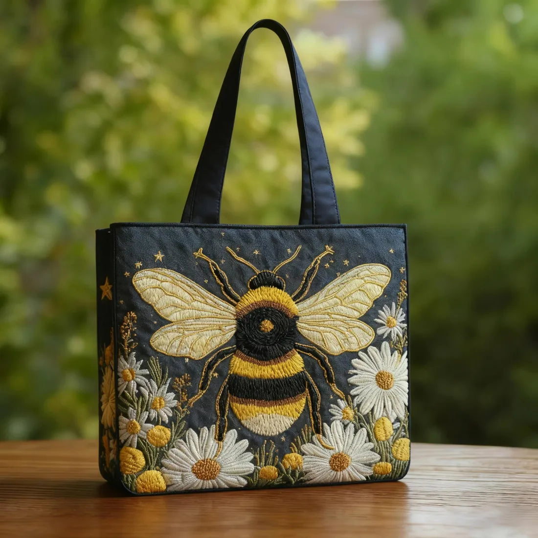 Borsa Fatta a Mano con Margherite e Stelle