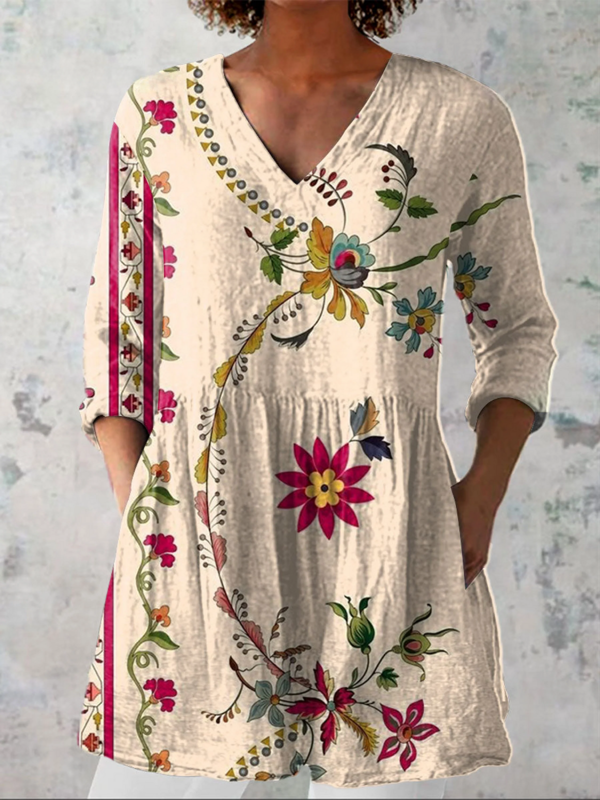 Blusa lunga a V