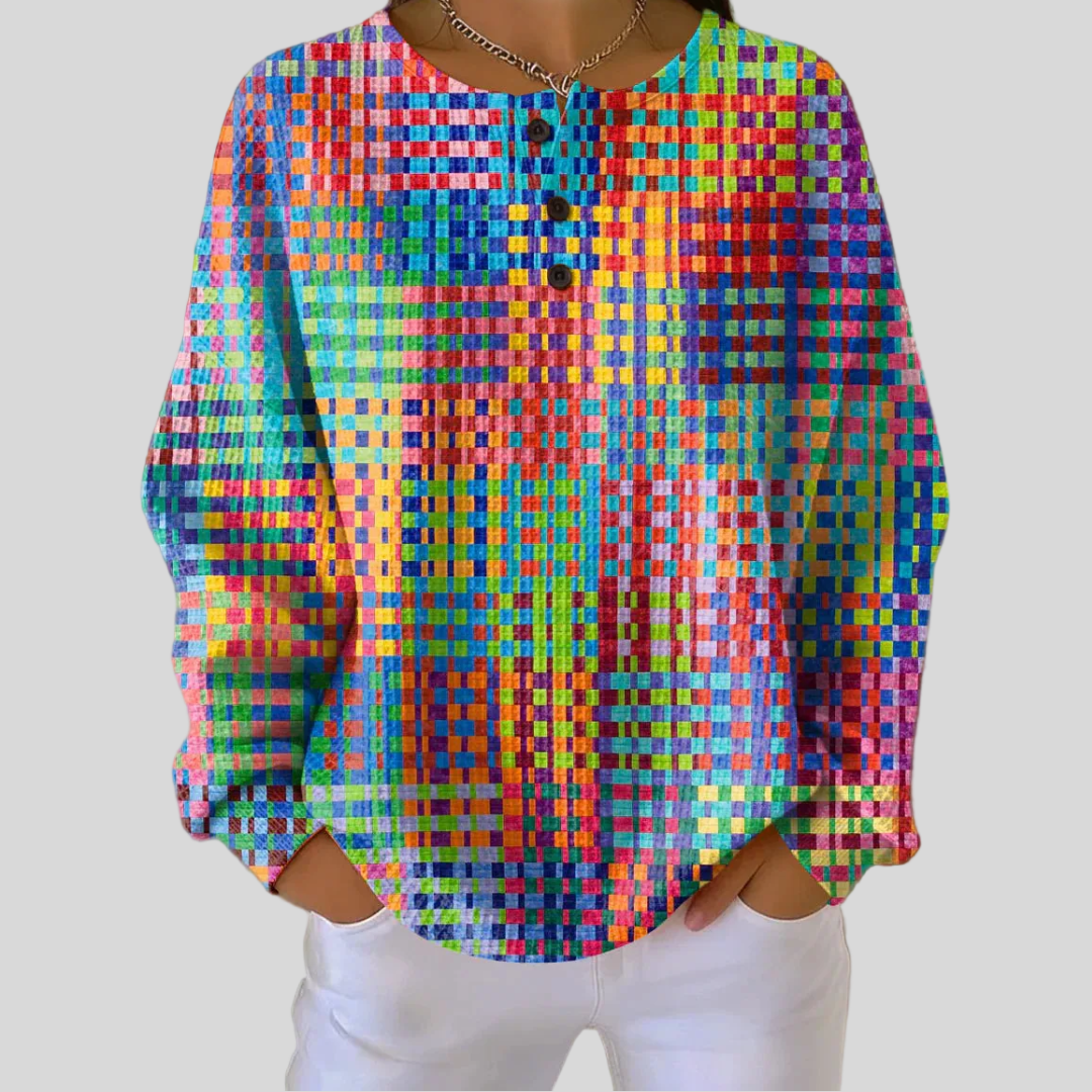Maglione a Quadri Arcobaleno