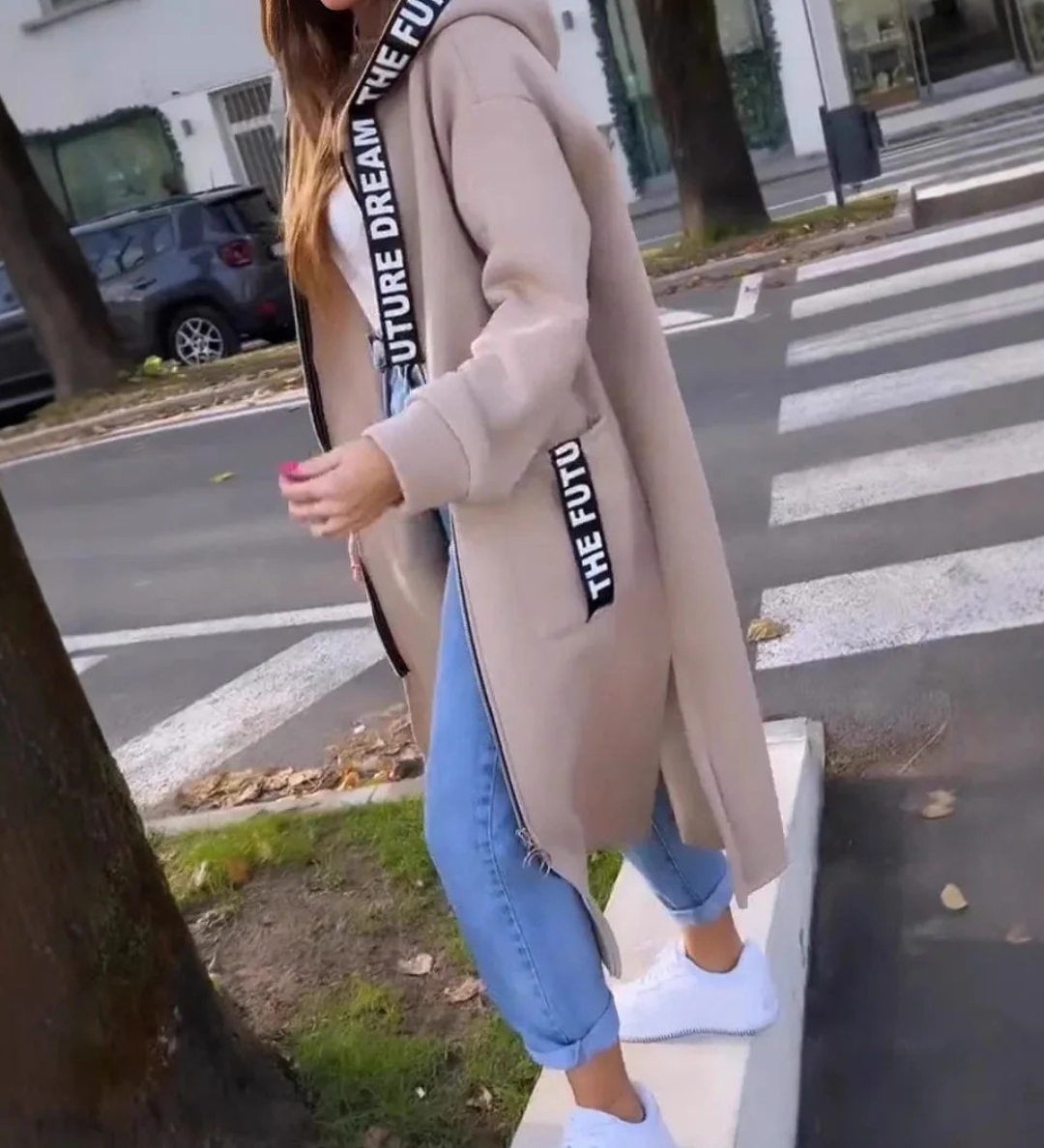 Rita - Felpa con Cappuccio Lunga ed Elegante