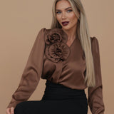 Blusa in satin - Doppio Fiore
