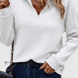 Ludovica | Maglione con Scollo a V, Zip e Maniche Lunghe