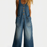 Lison | Salopette in denim di cotone lavato vintage