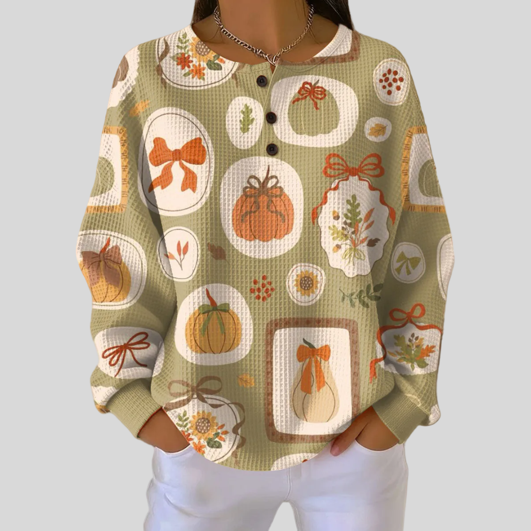 Maglione Salvia con Fiocchi e Zucche