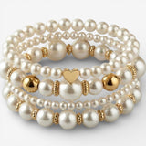Elegante Set di Bracciali in Perle per uno Stile Unico