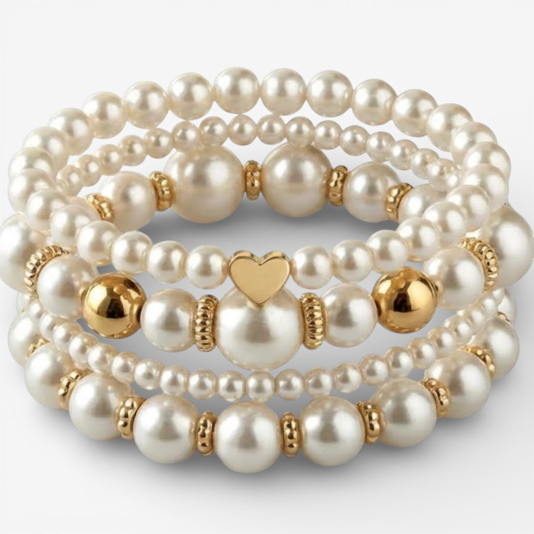 Elegante Set di Bracciali in Perle per uno Stile Unico