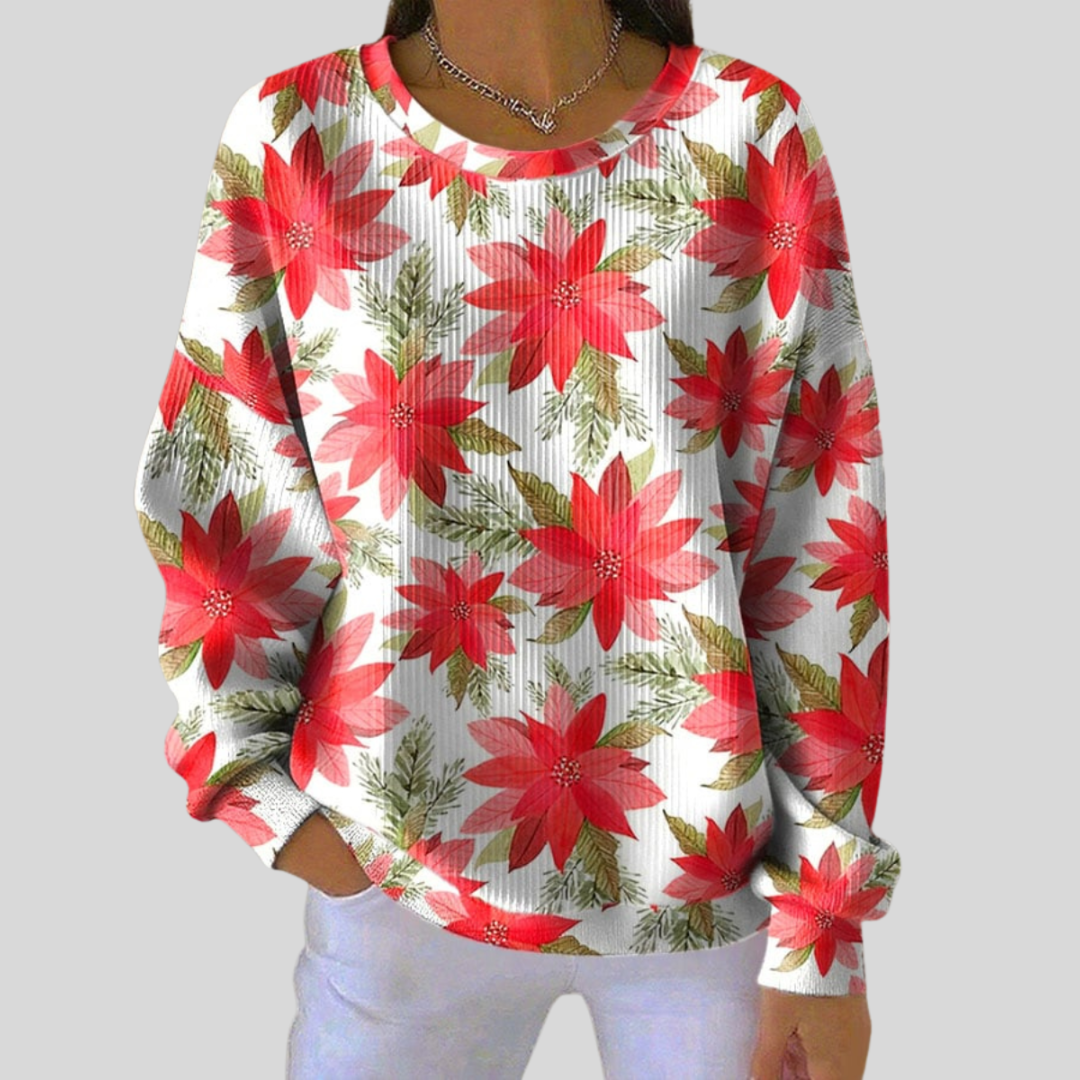 Maglione Bianco con Stelle di Natale