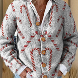 Solange | Cardigan festivo con motivo di bastoncini di zucchero
