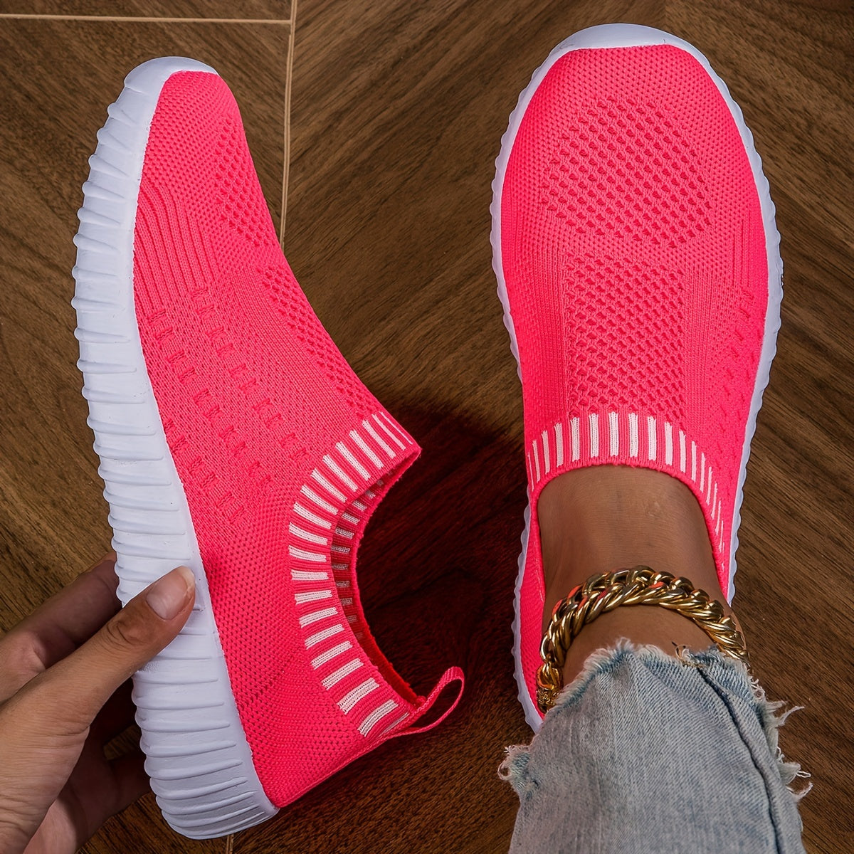 Sneakers Slip-On con Bordo a Righe